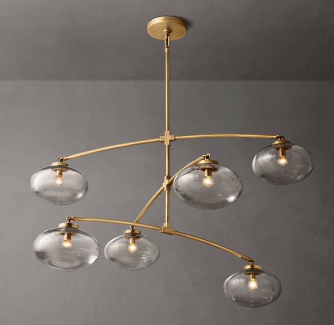 Cabrette Clear Glass Mobile Round Chandelier