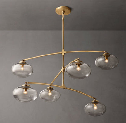 Cabrette Clear Glass Mobile Round Chandelier