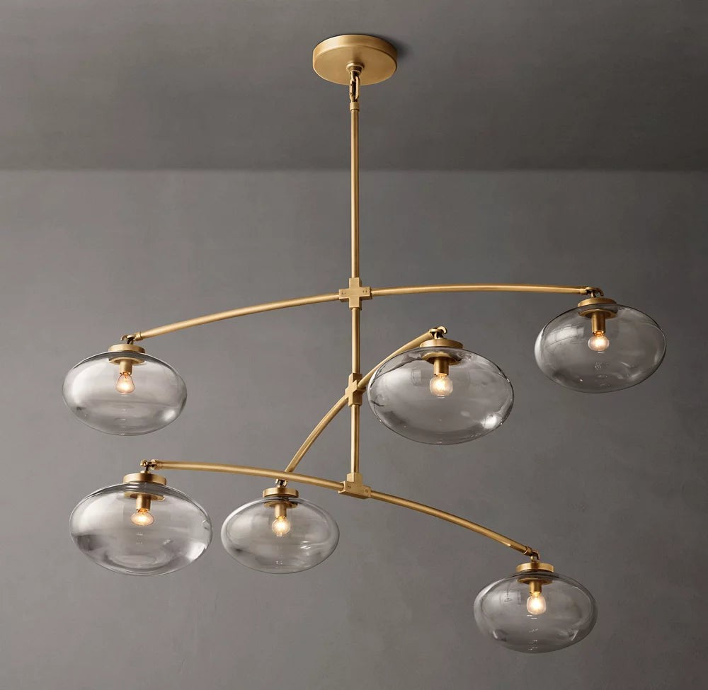 Cabrette Clear Glass Mobile Round Chandelier