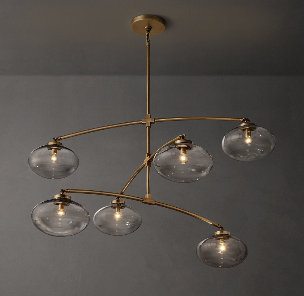Cabrette Clear Glass Mobile Round Chandelier