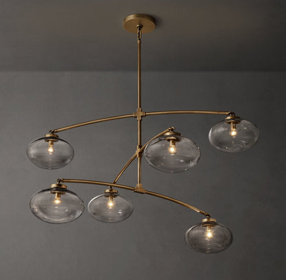 Cabrette Clear Glass Mobile Round Chandelier