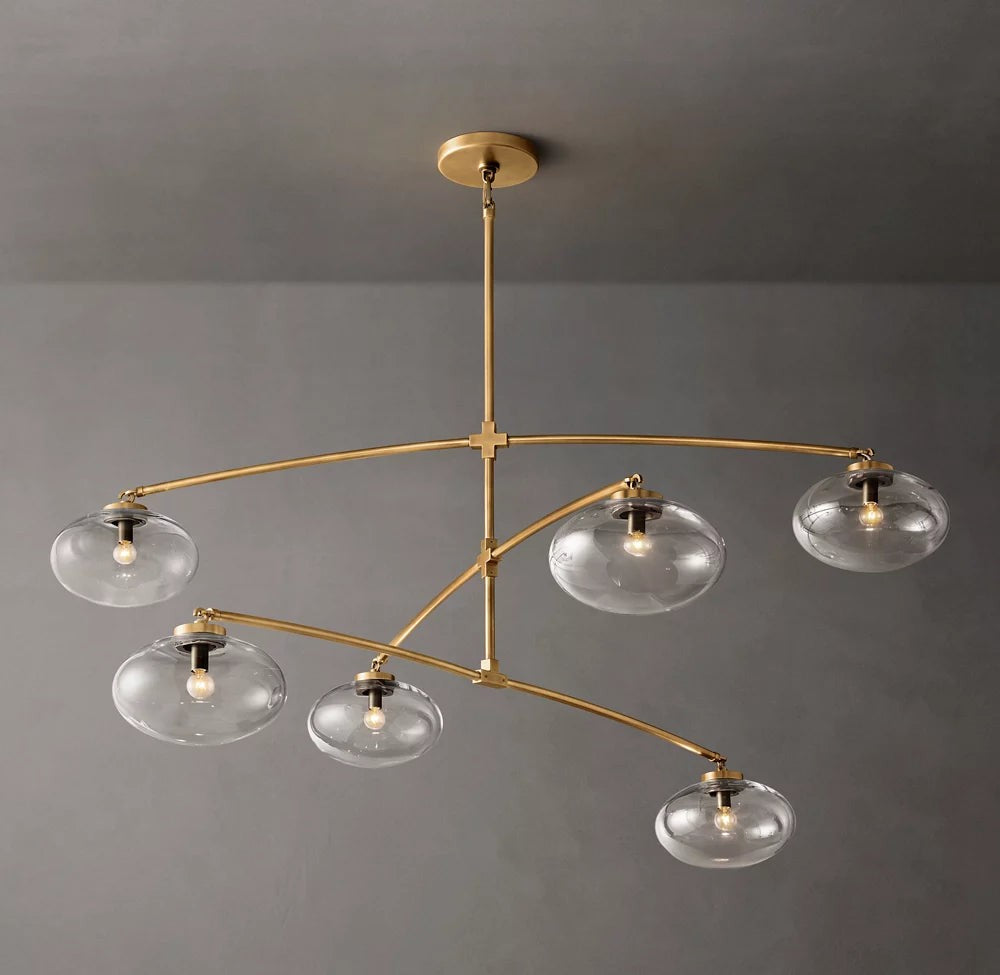 Cabrette Clear Glass Mobile Round Chandelier