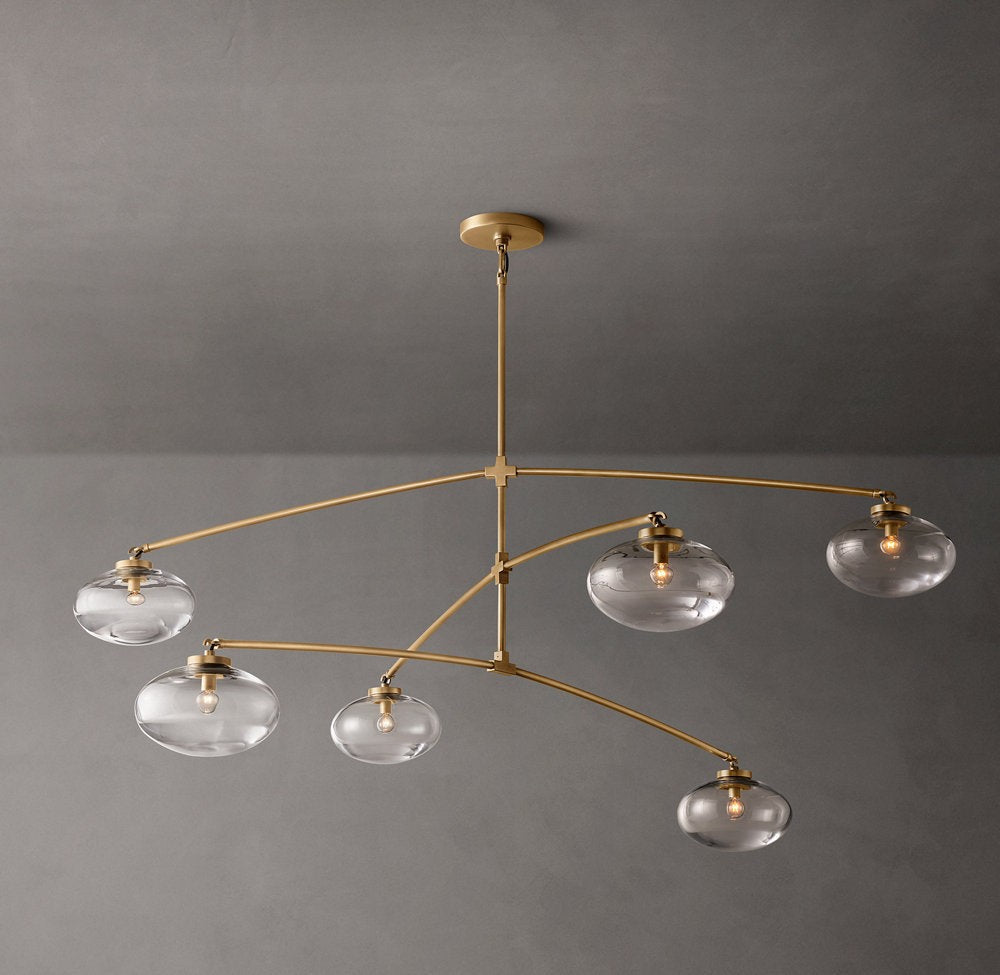Cabrette Clear Glass Mobile Round Chandelier