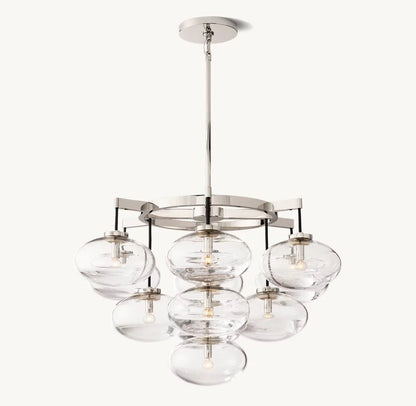 Cabrette Clear Glass Round Chandelier 36"