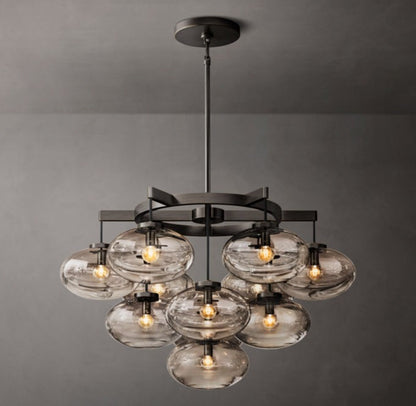 Cabrette Clear Glass Round Chandelier 36"