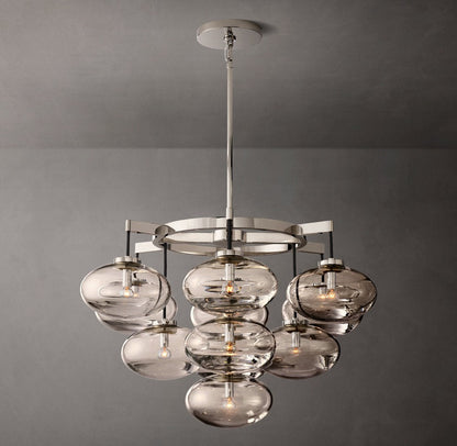 Cabrette Clear Glass Round Chandelier 36"