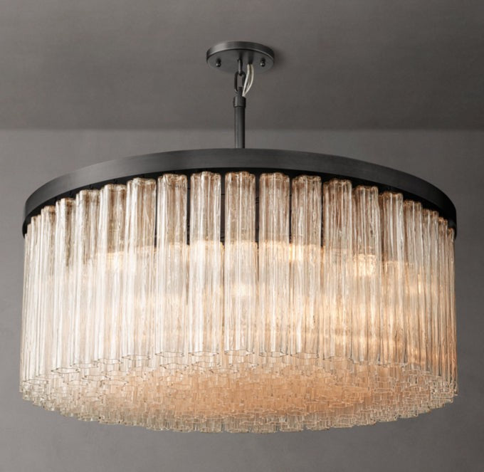 Cielo Round Glass Chandelier 48"