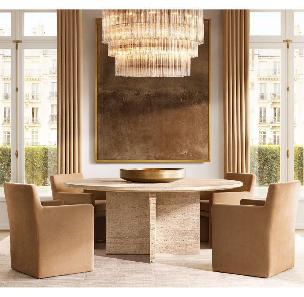 Cielo Three-Tier Round Glass Chandelier 36"