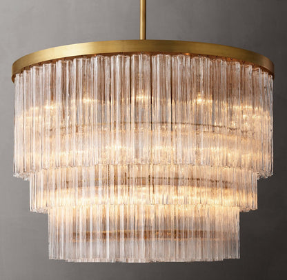 Cielo Three-Tier Round Glass Chandelier 48"