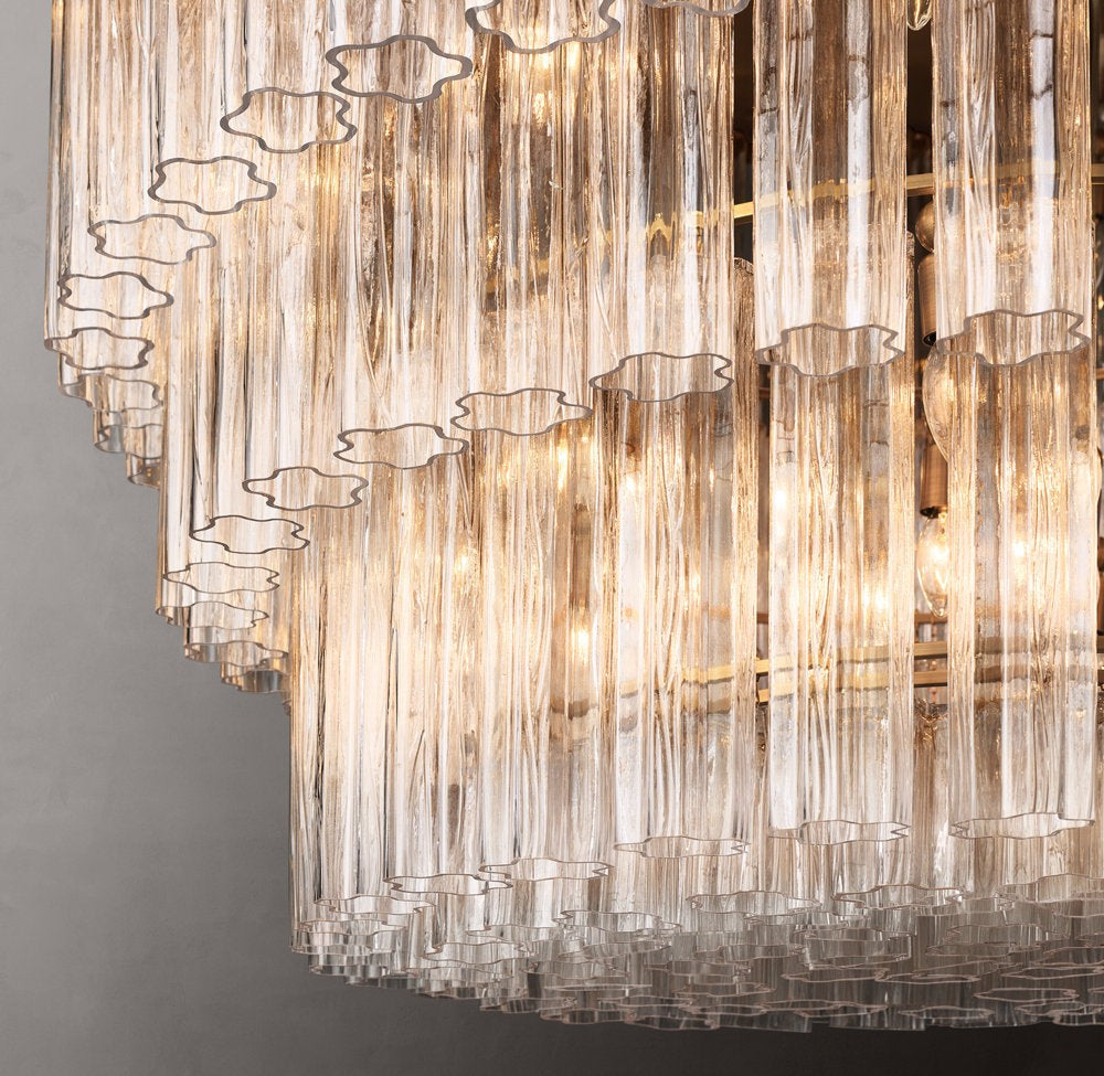 Cielo Three-Tier Round Glass Chandelier 48"