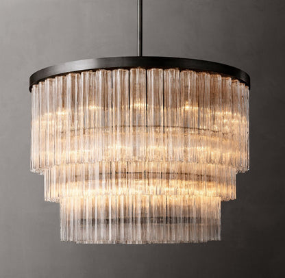 Cielo Three-Tier Round Glass Chandelier 48"