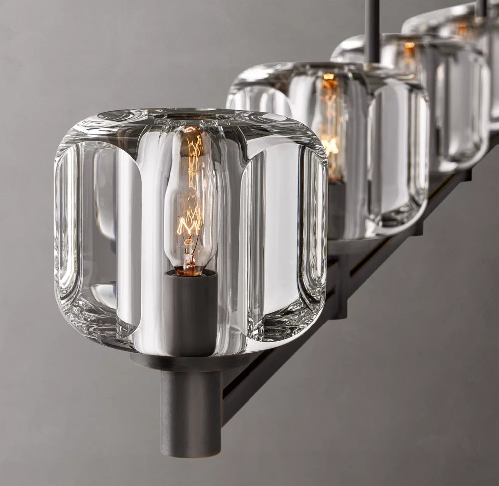 Demaret Linear K9 Glass Chandelier 72"