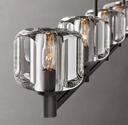 Demaret Linear K9 Glass Chandelier 72"