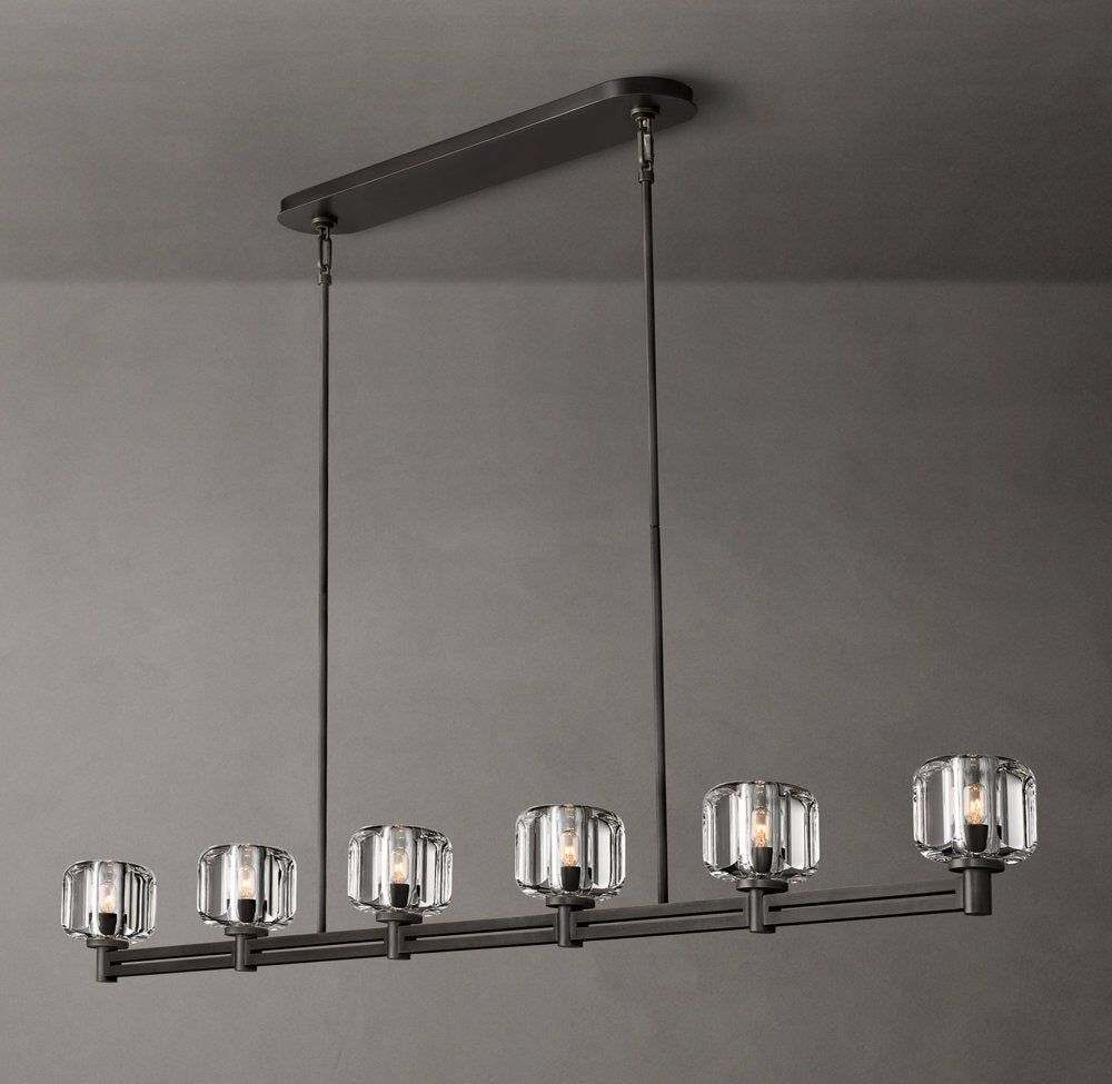 Demaret Linear K9 Glass Chandelier 72"