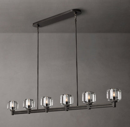 Demaret Linear K9 Glass Chandelier 72"
