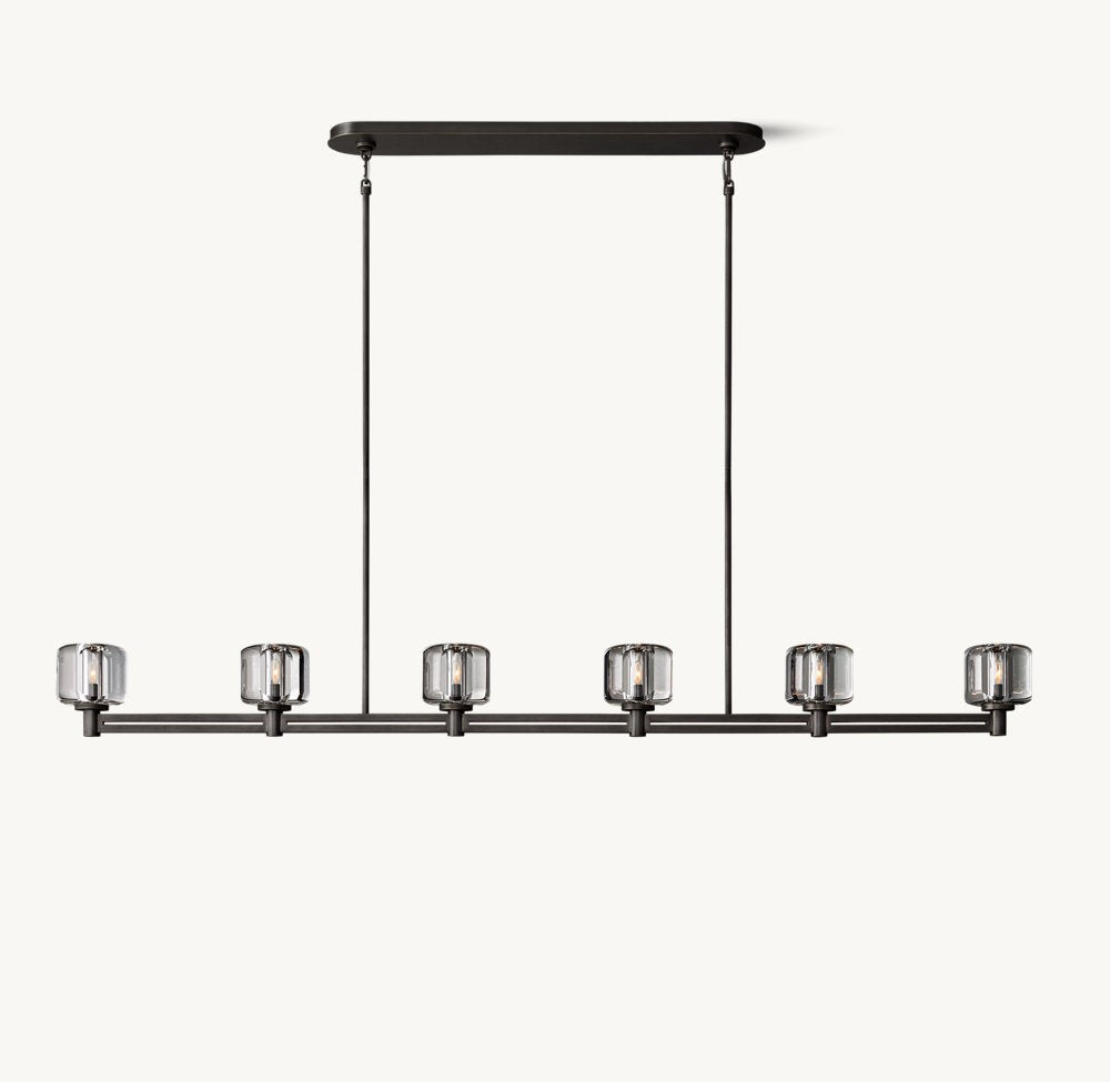 Demaret Linear K9 Glass Chandelier 72"