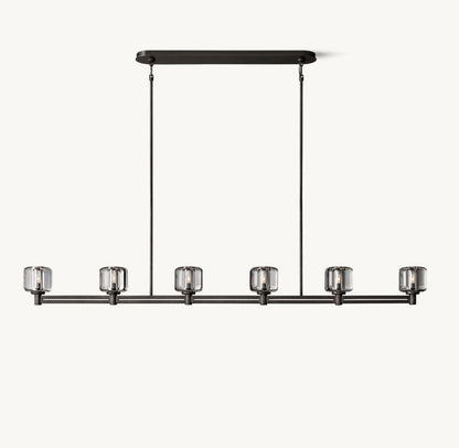Demaret Linear K9 Glass Chandelier 72"