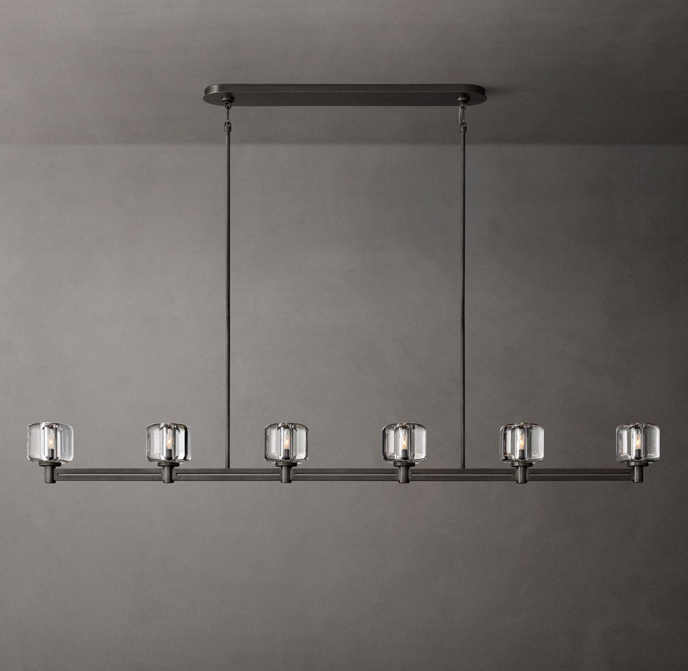 Demaret Linear K9 Glass Chandelier 72"