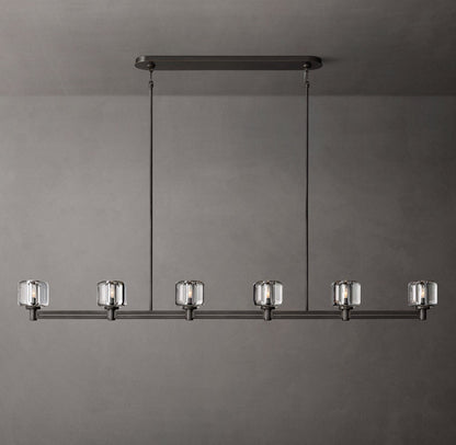 Demaret Linear K9 Glass Chandelier 72"