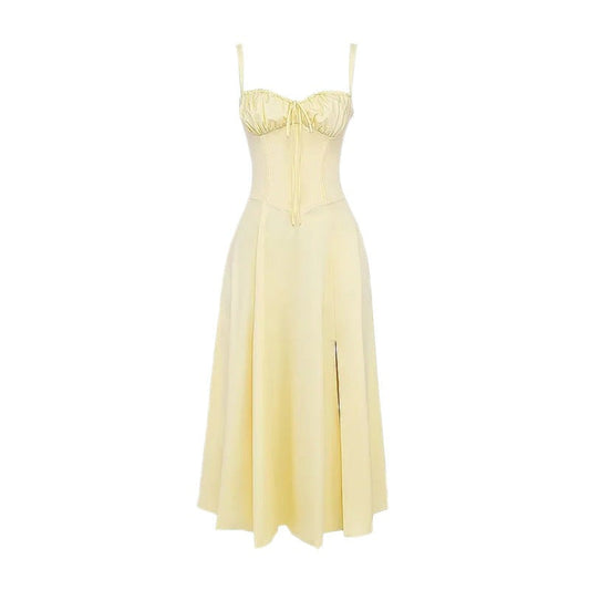 Elara Wrap Sundress-Yellow