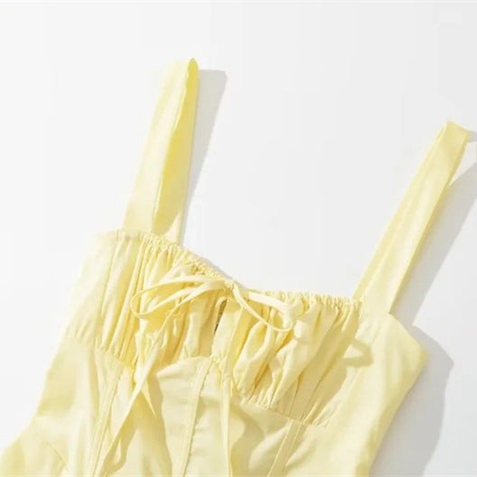 Elara Wrap Sundress-Yellow