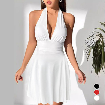 Elina Pleated Mini Dress-Ivory