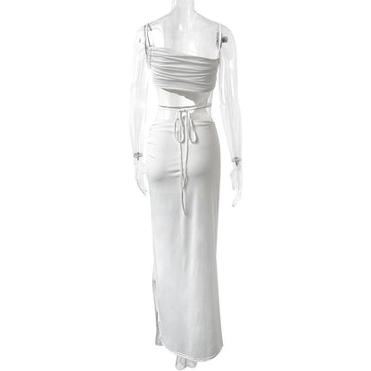 Elowen Lace-Up Gown-White