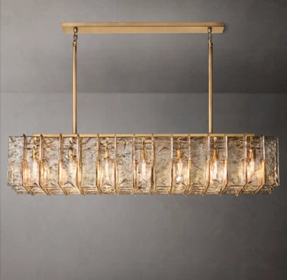 Lattice Smoke Glass Linear Chandelier 67"