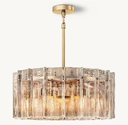 Lattice Smoke Glass Round Chandelier 37"