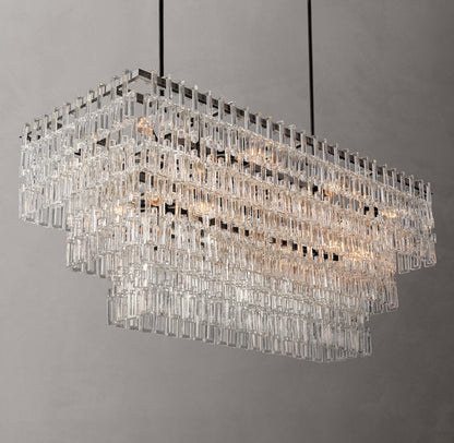 Marignan Tiered Rectangular Crystal Chandelier 60"