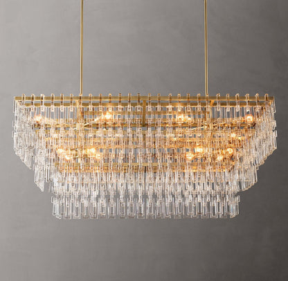 Marignan Tiered Rectangular Crystal Chandelier 60"