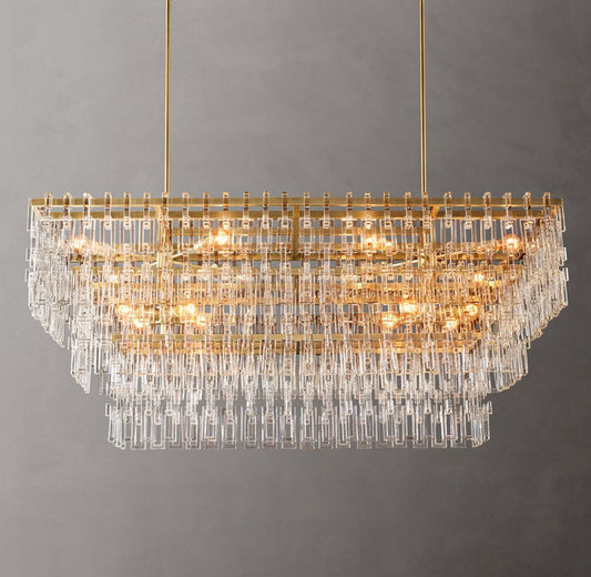 Marignan Tiered Rectangular Crystal Chandelier 60"