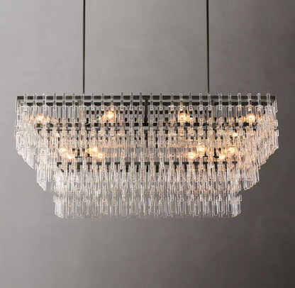 Marignan Tiered Rectangular Crystal Chandelier 60"