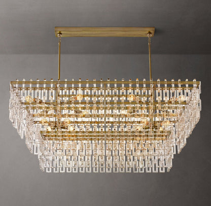 Marignan Tiered Rectangular Crystal Chandelier 60"