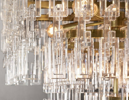 Marignan Tiered Rectangular Crystal Chandelier 60"