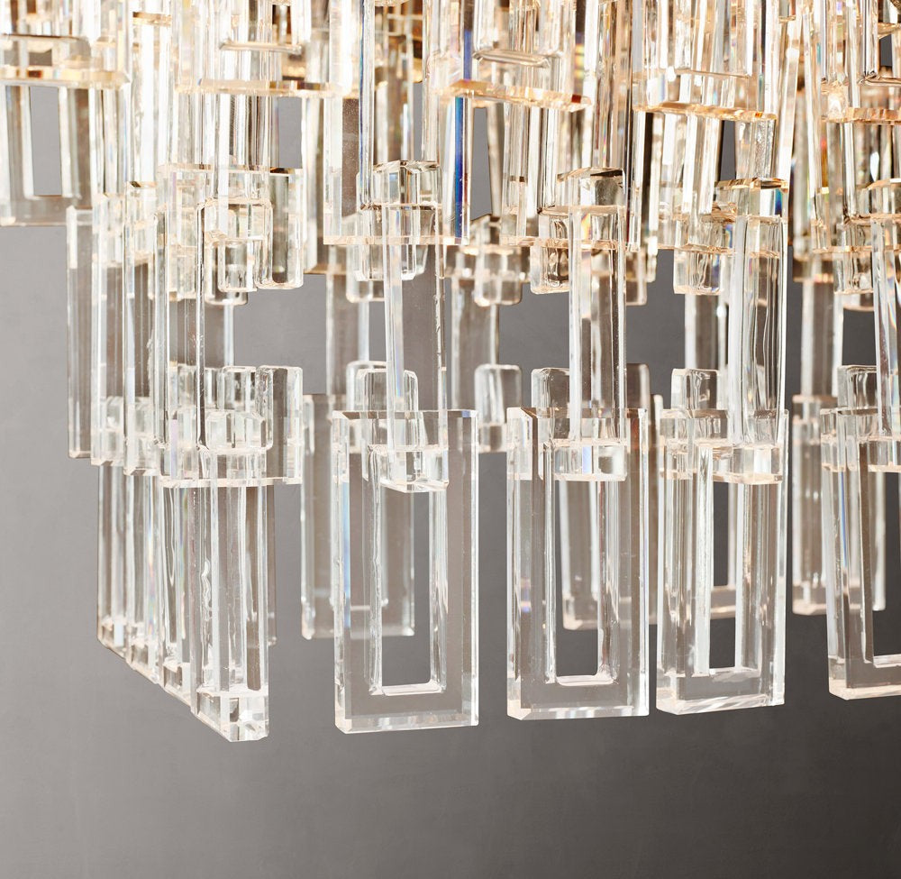 Marignan Tiered Rectangular Crystal Chandelier 60"