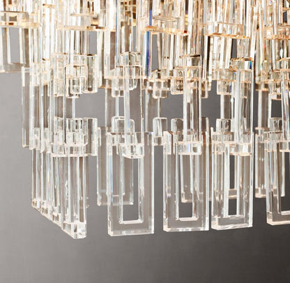 Marignan Tiered Rectangular Crystal Chandelier 60"