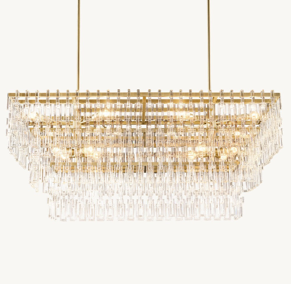 Marignan Tiered Rectangular Crystal Chandelier 60"