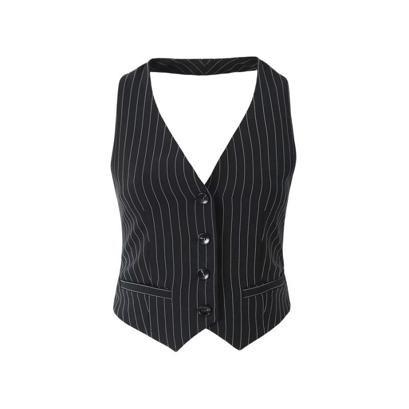Marisol Halter Waistcoat-Noir