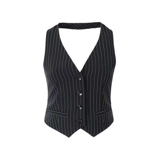 Marisol Halter Waistcoat-Noir