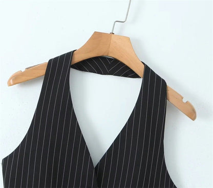 Marisol Halter Waistcoat-Noir