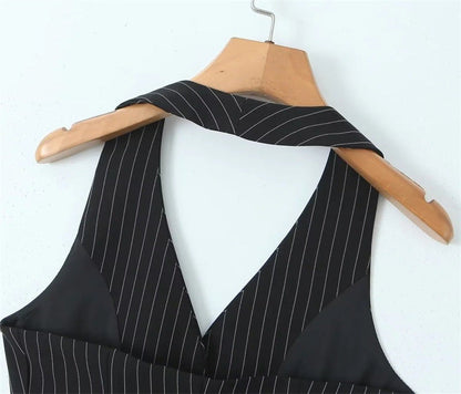 Marisol Halter Waistcoat-Noir
