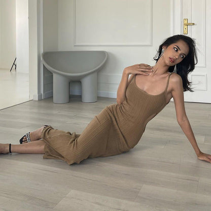 Mirabel Cutout Sheath Dress-Taupe