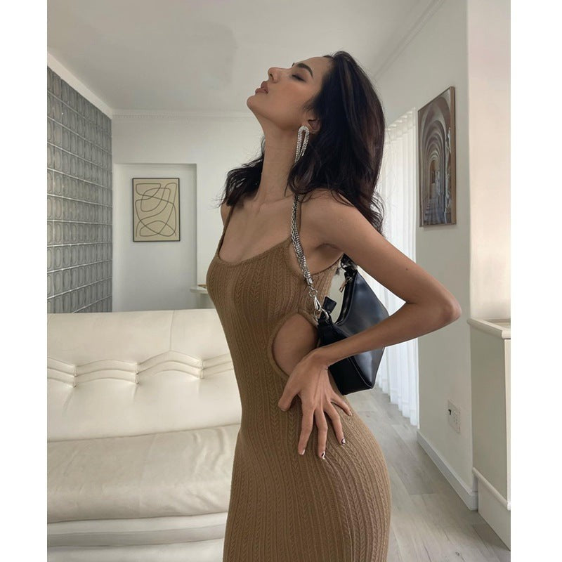 Mirabel Cutout Sheath Dress-Taupe