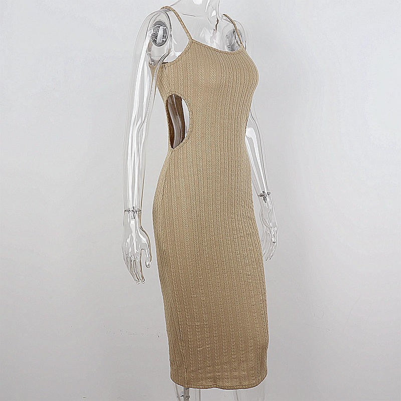 Mirabel Cutout Sheath Dress-Taupe