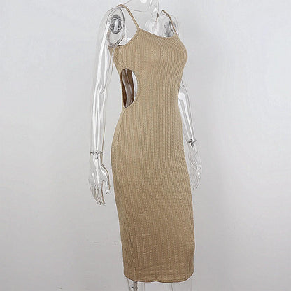 Mirabel Cutout Sheath Dress-Taupe