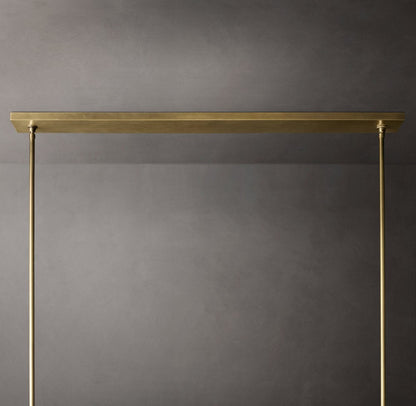 Pauillac Fabric Shade Linear Brass Chandelier 49"