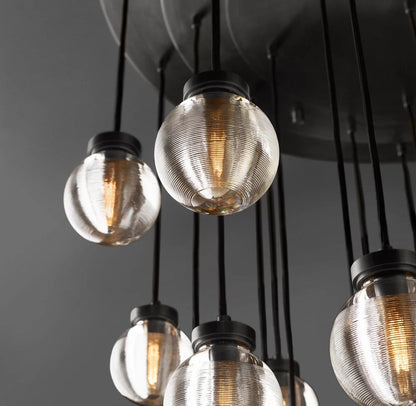 Pearl Round Crystal Chandelier 38"