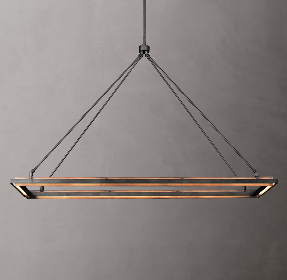Peralta Integrated LED Rectangular Iron Chandelier 62"