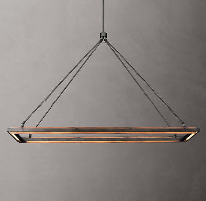 Peralta Integrated LED Rectangular Iron Chandelier 62"